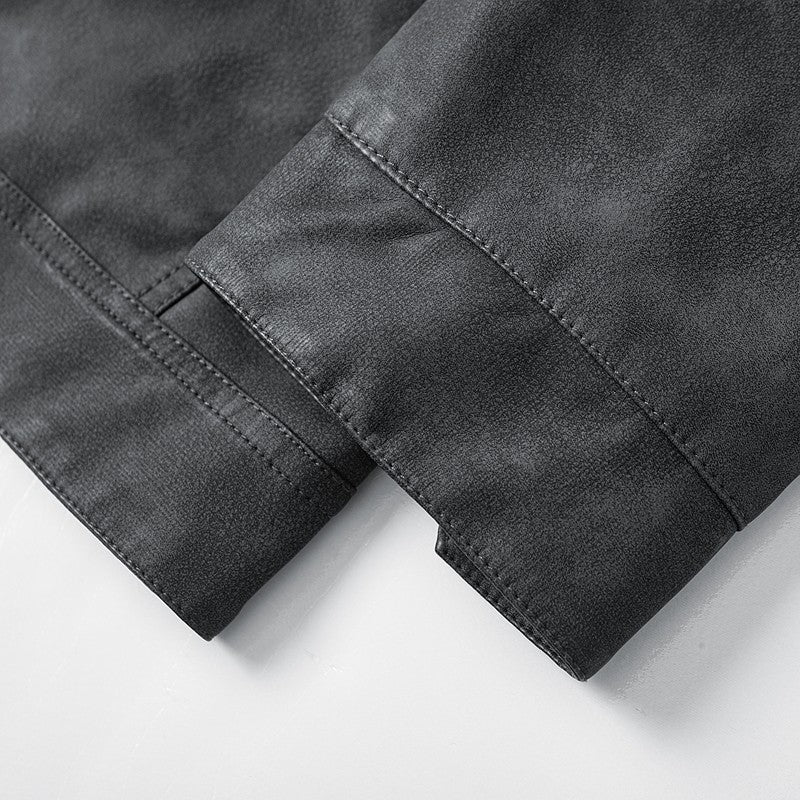 Leather Jacket Men Suede Coats Black Pockets Oversized 6XL 7XL 8XL Plus Size Street Motorcycle Button Autumn Brand Waterproof