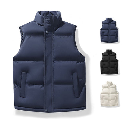 New fashion casual down sleeveless warm jacket, winter outdoor sports cotton jacket, vest trendy brand printed sleeveless jacket