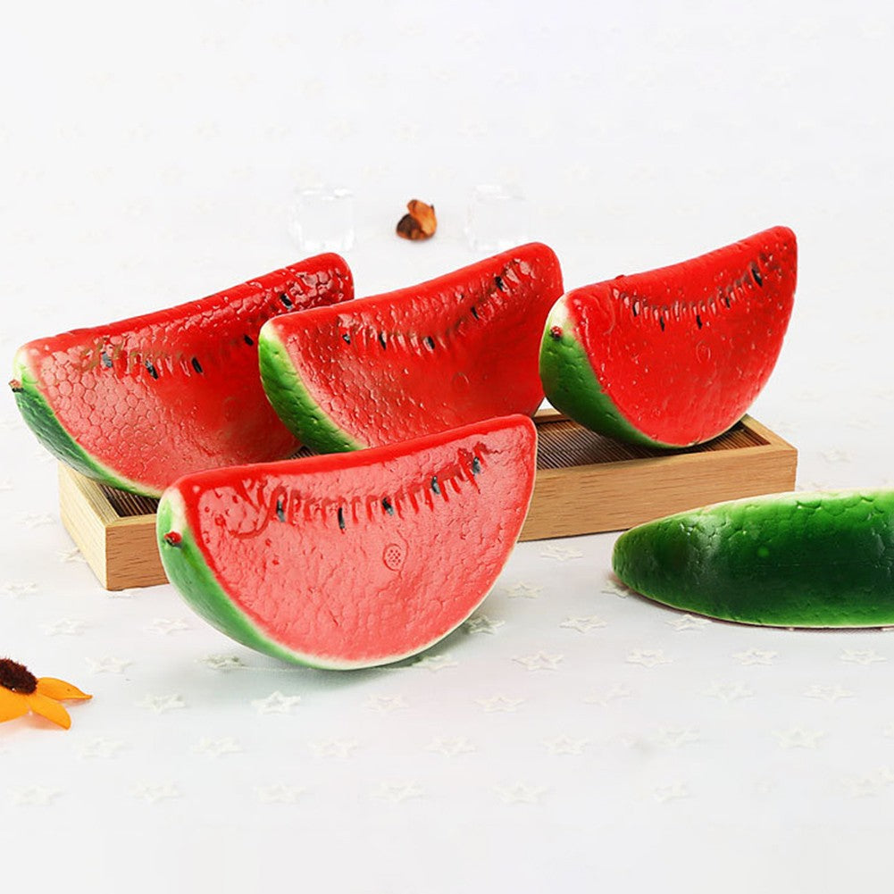 4pcs Artificial Fruits Simulated Watermelon Model Fruit Slices Photography Prop Foam Fake Watermelon Ornament Food Holiday Party