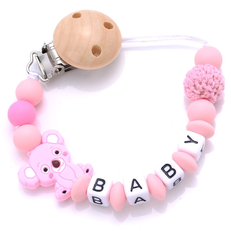 Baby Personalised Name Silicone Pacifier Clips Chain Wholesale 1Pcs Baby Nipple Pacifier Chain Cartoon Shape Holder