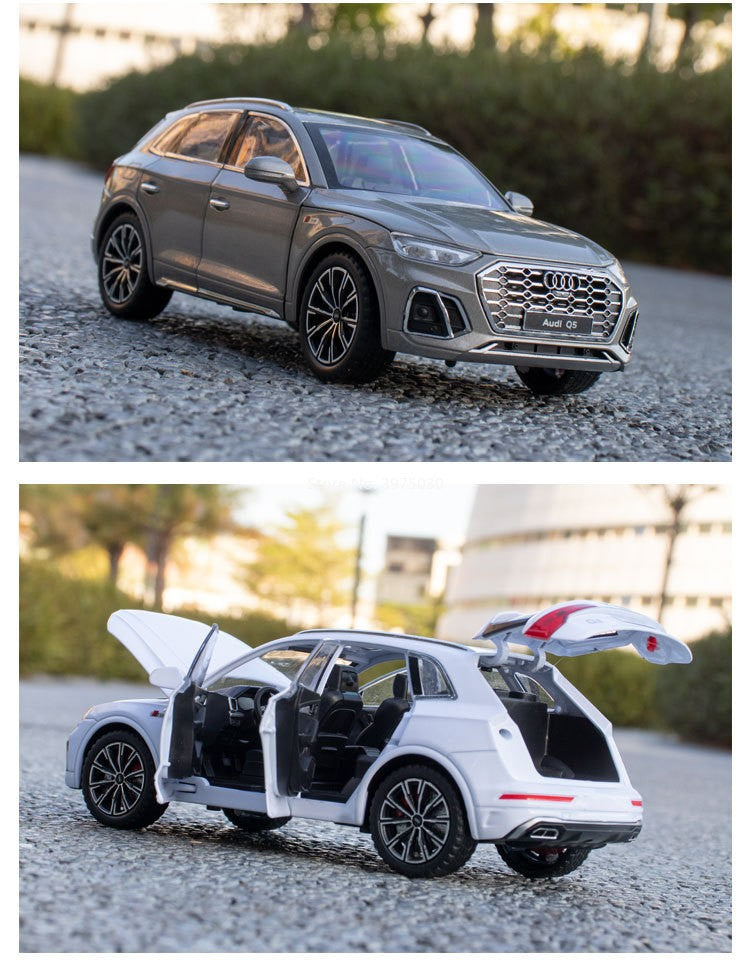 1:24 AUDI Q5 Modelos Carros de Liga Brinquedos com Luz e Som Carro em Miniatura 6 Portas Abertas Rodas Puxar para Trás Veículos para Presentes de Crianças e Adultos