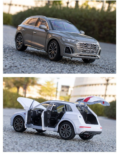 1:24 AUDI Q5 Modelos Carros de Liga Brinquedos com Luz e Som Carro em Miniatura 6 Portas Abertas Rodas Puxar para Trás Veículos para Presentes de Crianças e Adultos