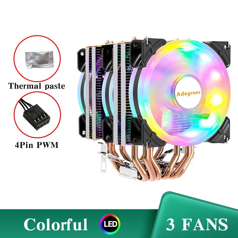 6 Heat Pipes ARGB CPU Air Cooler 4 Pin PWM Quiet CPU Cooling Fan for Intel LGA 1700 2011 1200 1156 X79 X99 AM3 AM4 PC Radiator