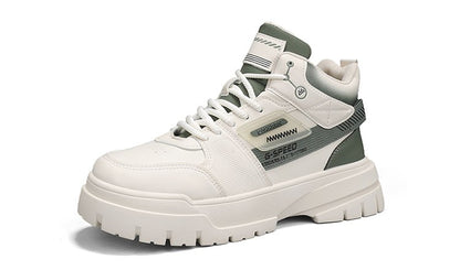 Tênis masculinos casuais de cano alto para outono, tênis de caminhada masculinos, tênis esportivos masculinos, tênis com sola macia para caminhada