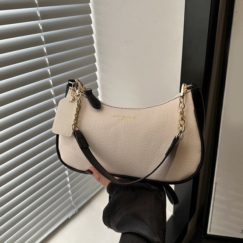 Cherry Pendant Shoulder Bag Women Light Luxury New High-end Women's Bag Soft Lychee Pattern Underarm Bag Casual Dumpling Bag
