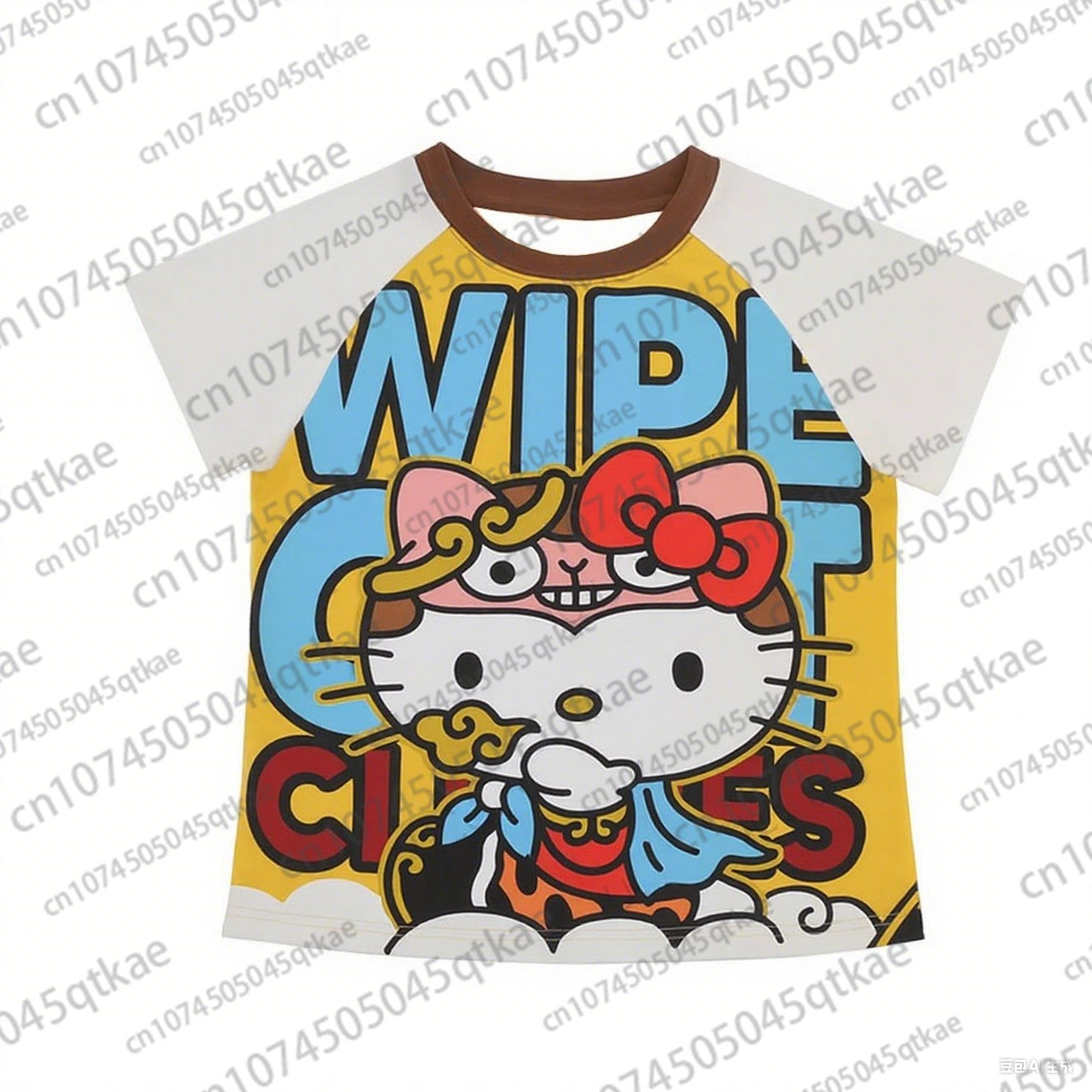 2025 New Hello Kitty T-shirt Anime Sanrio Fashion Short Tops Y2k Summer Cute Tees Cartoon Print High Street Women's Short Sleeve
