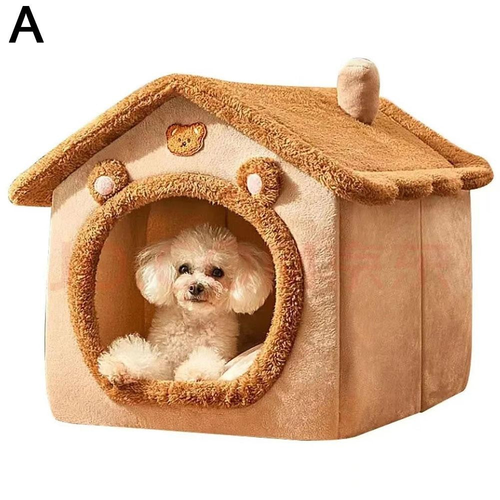 Casa Quente para Pets Engrossada Casa de Gatos e Cães Inverno Quente Universal para Todas as Estações Removível e Lavável Nova Fofa Confortável