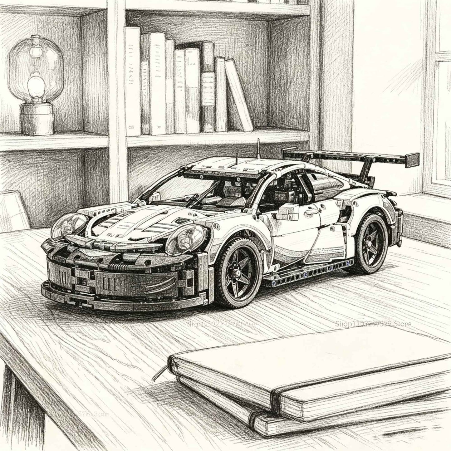 Technology Speed Champions 1580PCS 1:8 Scale Racing Car Detailed Building Blocks Model Car Display Vehicle Collection Decor Gift