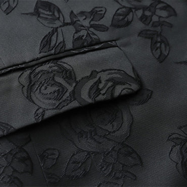 Summer and Autumn New Men Rose Suit Jacket Black White Fashion Male Business Wedding Party Dress Blazer Coat Large Size 6XL