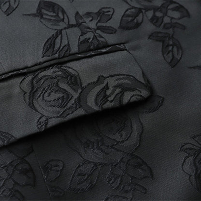 Summer and Autumn New Men Rose Suit Jacket Black White Fashion Male Business Wedding Party Dress Blazer Coat Large Size 6XL