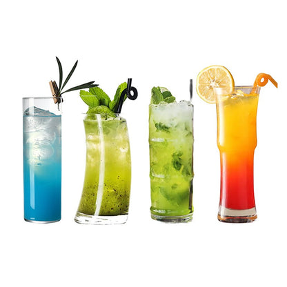 Copo Alto Criativo de Vidro Cristal Sem Chumbo Copo Collins para Bar para Água, Suco, Cerveja e Coquetel