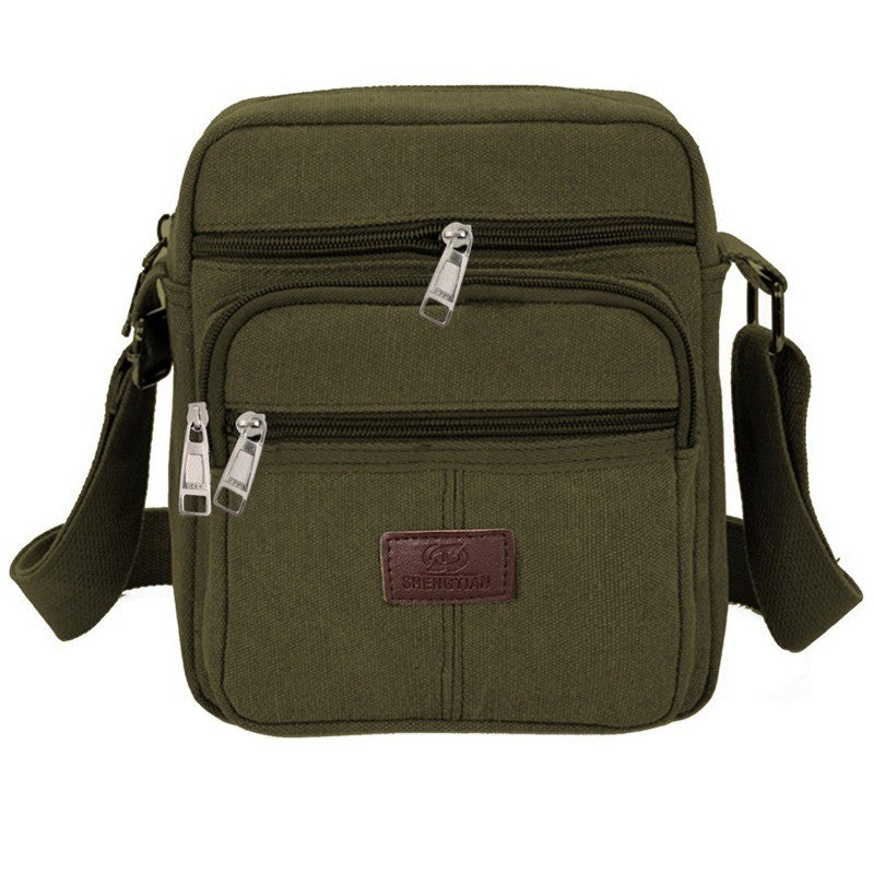 Multifunctional Men's Shoulder Bag Flap Solid Color Casual Messenger Canvas Travel Male Crossbody Bags