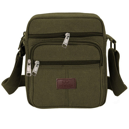 Multifunctional Men's Shoulder Bag Flap Solid Color Casual Messenger Canvas Travel Male Crossbody Bags