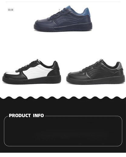 2025 New Mens Casual Shoes Leather Fashion Breathable Sneakers Anti Slip Travel Shoes Lace Up Flats Shoes Comfortable Men Shoes