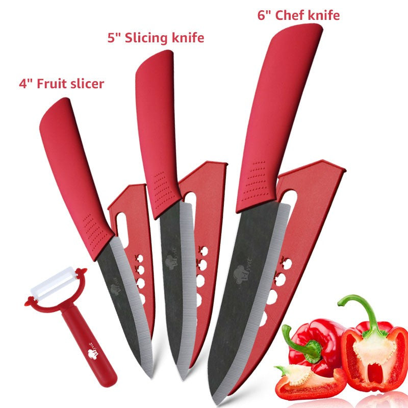 Conjunto de Facas de Cerâmica para Cozinha, 3 4 5 6 polegadas, Faca do Chef, Utilitária, para Fatiar, Cortar Frutas, Legumes, Comida de Bebê, para Descascar, Cabo Antiderrapante