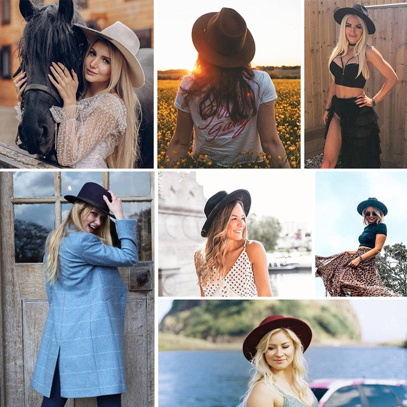 Women Fedora Hat Autumn Winter Luxury Men Top Hats Trendy Formal Wedding Decorate Black Green White Panama Cap Fedoras Gorras