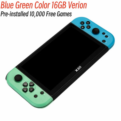 10000 Free Games X80 Portable Game Console 7 Inch Screen Handheld Game Player 16GB For PS1/MAME Retro Arcade Game Support TV Out