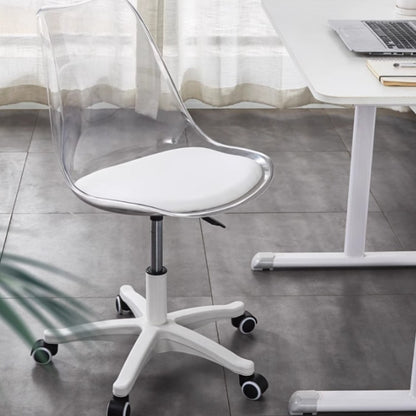 Rotating Computer Chair Dressing Transparent Plastics Elevated Move Rotating Chair Writing Desk Home Bedroom Desk Office Chair