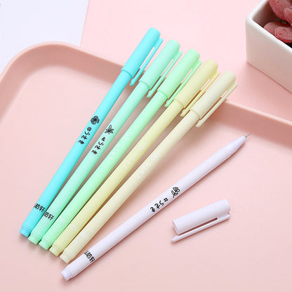 Caneta Gel Fofa Morandi 6 Peças/Conjunto Kawaii 0,5mm Esferográfica Preta Material de Escritório Escolar Caneta de Água para Estudante Caneta Neutra