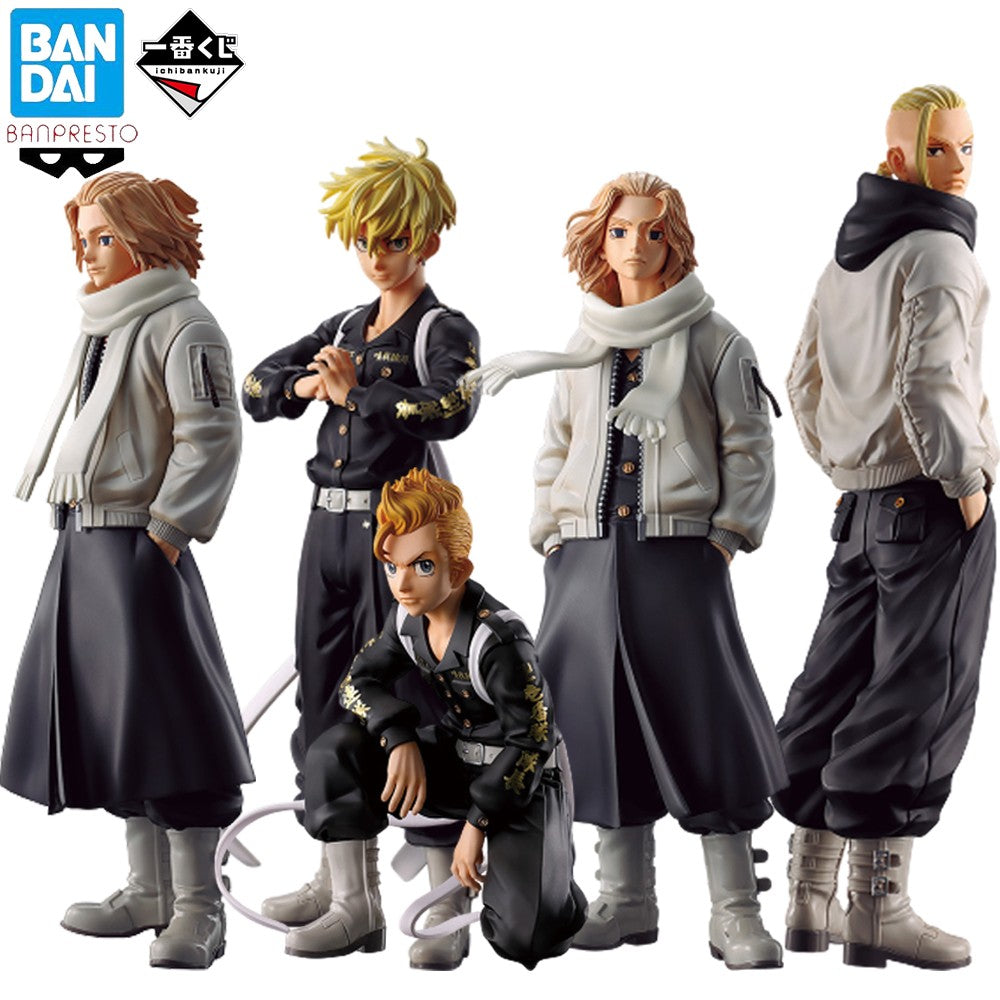 Em estoque Original Banpresto Ichiban Kuji Tokyo Revengers Hanagaki Takemichi Draken Matsuno Chifuyu Mikey Figure Anime Modelo Brinquedo