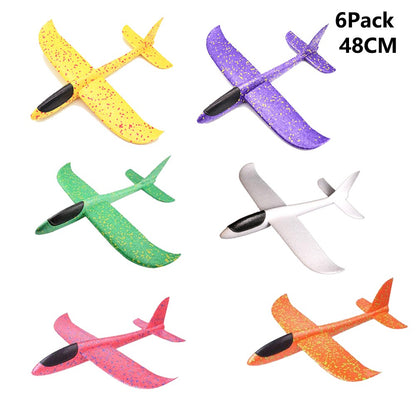 Avião de espuma grande de 36cm x 48cm, planador de avião de arremesso manual, aviões de bolha EPP inerciais, brinquedos de lançamento ao ar livre para crianças e meninos de presente