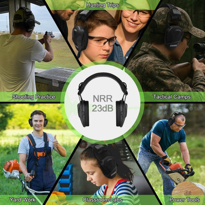 PROHEAR Youth Electronic Shooting Ear Protection Slim Fit Sound Amplification Noise Compression Earmuffs for Gun Range Hunting
