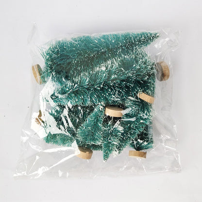 5/8pcs Mini Christmas Trees Small Artificial Christmas Tree Ornament Cedar Pine Sisal Tabletop Merry Christmas Party Decoration
