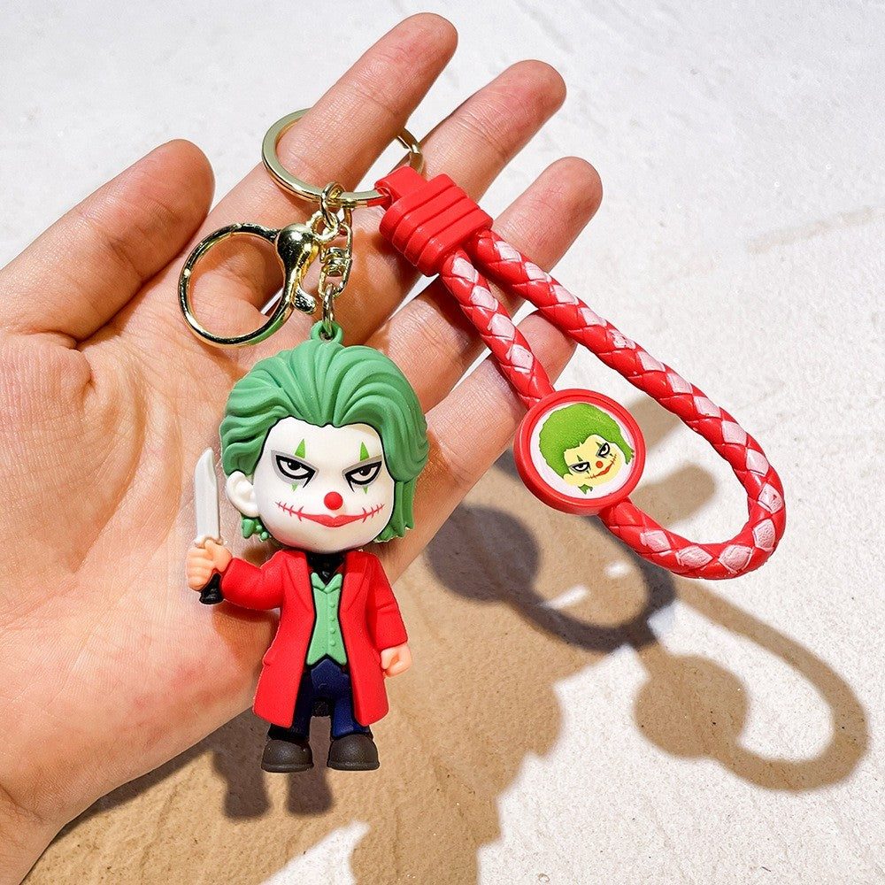 Anime Harley Quinn desenho animado Marvel Batman Coringa imagem boneca bolsa chaveiro pingente fofo Mulher Maravilha acessórios para carro chaveiro