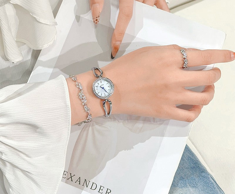 GEDI Women's Watch Silver Fashion Waterproof Ladies Watches Elegant Diamond Quartz Wristwatch Woman Gift for Girlfriend