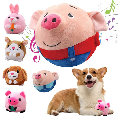 Brinquedo de Pelúcia Interativo Automático com Salto, Resistente à Mordida, com Som, Falante e Autônomo para Cães Pequenos e Médios