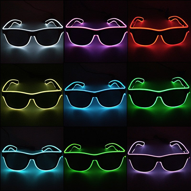 1PC Light Up LED Glasses Glow Sunglasses EL Wire Neon Glasses Glow in The Dark Party Supplies Neon Party Favors for Adults