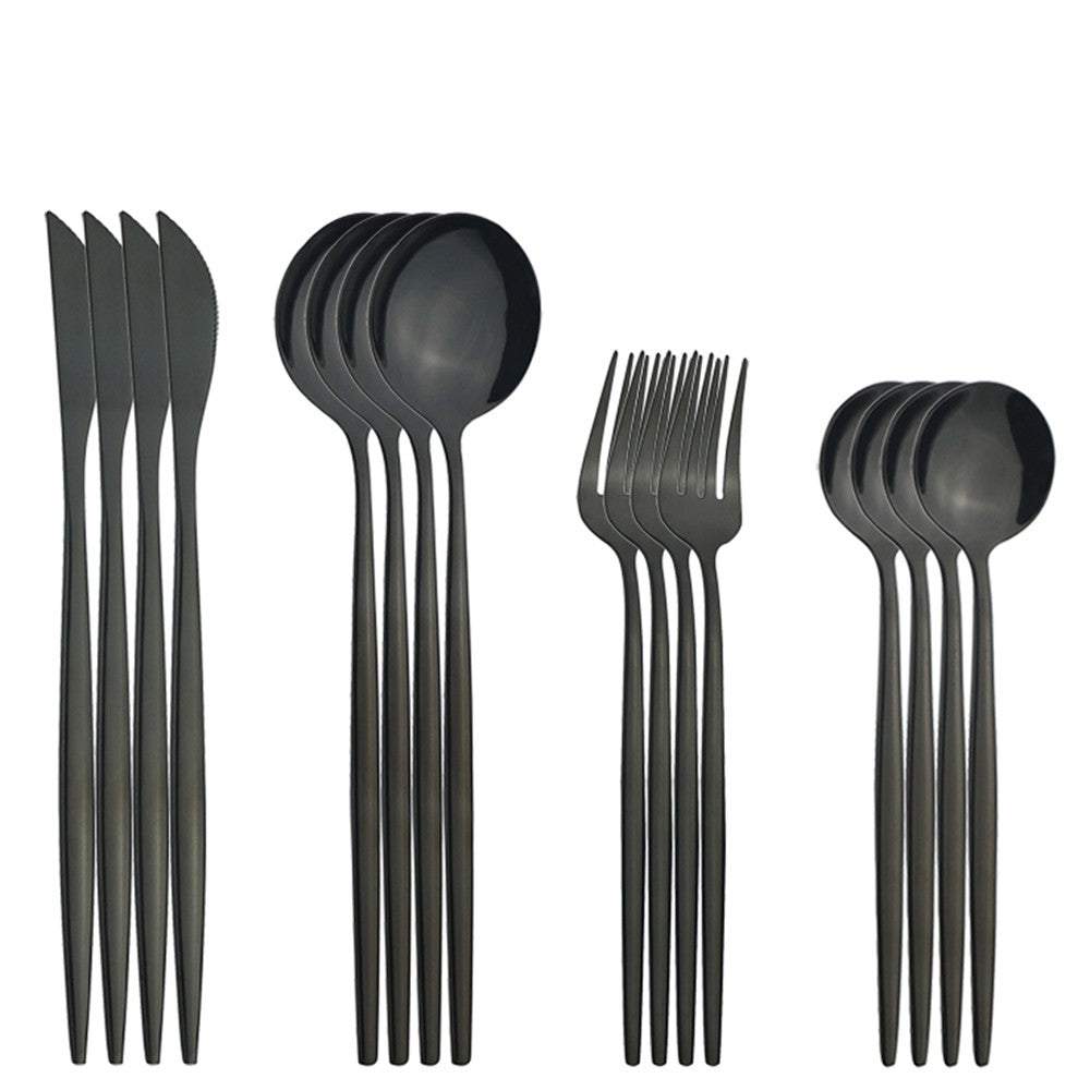 Conjunto de 16 talheres de aço inoxidável Verde Menta, facas, garfos, colheres de sobremesa para casa, jogo de talheres para cozinha