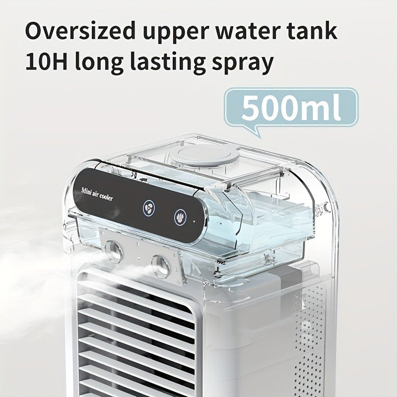 Ventilador USB de Mesa Tanque de Água Mini Climatizador Portátil Dispositivo de Resfriamento Pessoal Bateria de Lítio 1800mAh Ventilador de Baixa Tensão