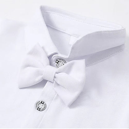 Roupa de Batismo para Bebês Meninos, Terno com Suspensório, Conjunto Formal de Cavalheiro para Casamento de Meninos da Flor, Roupa de Recém-nascido
