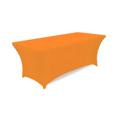 Hot Selling 6ft Trade Show Polyester Tablecloths Waterproof Fitted Stretch Spandex Table Cover Custom Printed Logo for Banquets