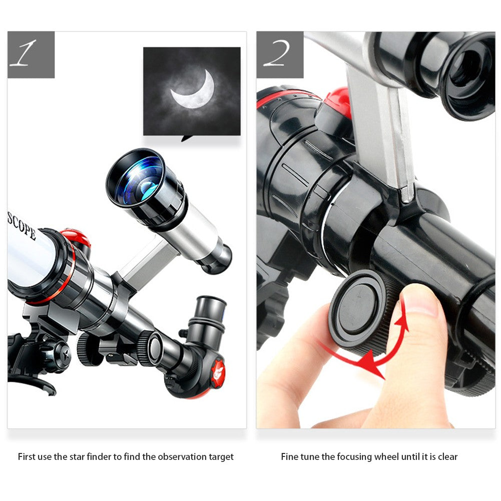 Telescópio Profissional Astronômico Infantil Estudantes Observação de Estrelas Monocular Portátil HD Lua Espaço Planeta Observação Presente Infantil