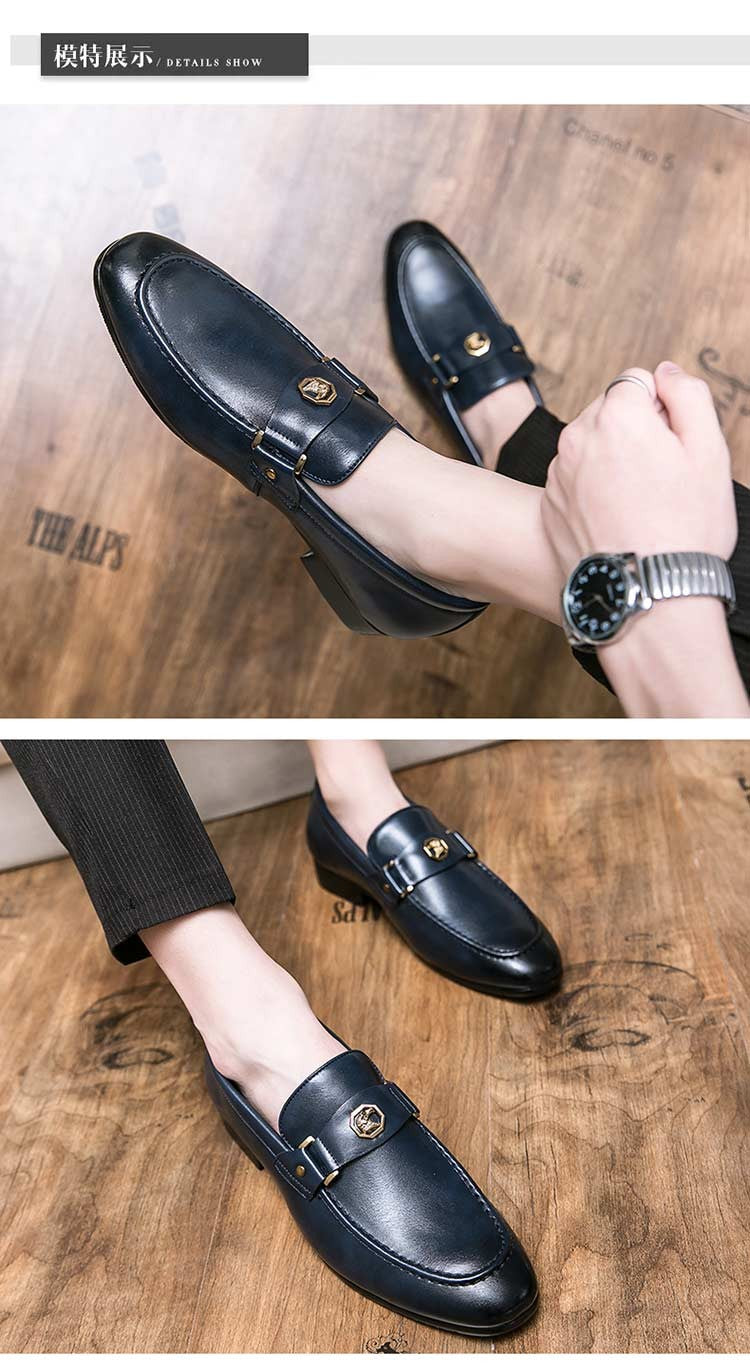 New Black Loafers Men Slip-On Round Toe Fashion Mens Dress Shoes Free Shipping Wedding Shoes for Men Size 38-47