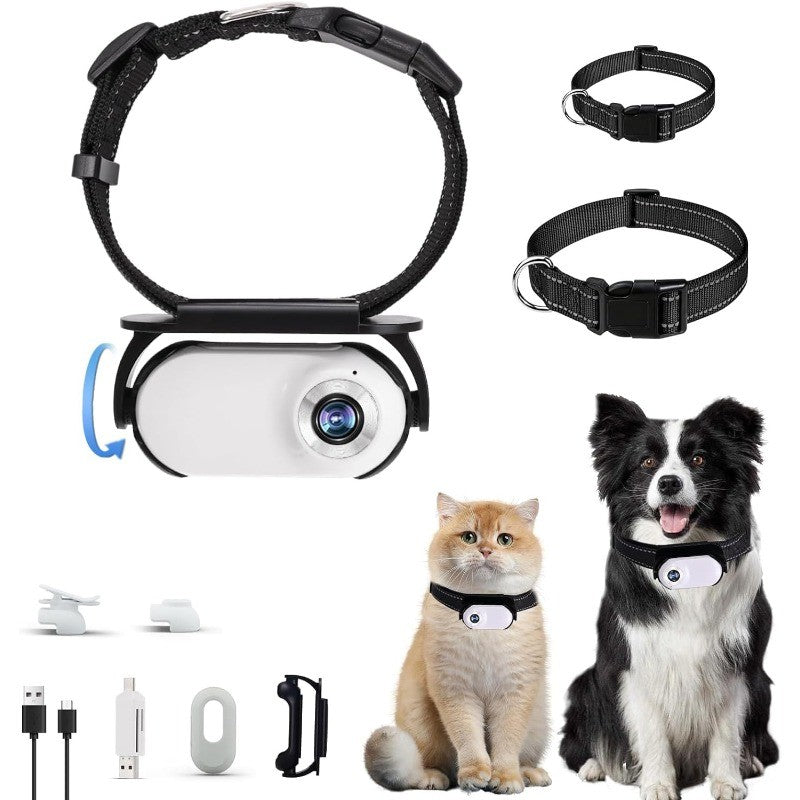 Câmera de Coleira para Animais de Estimação com Gravação de Vídeo Pequenas Câmeras de Ação Mini Câmera de Coleira Sem Fio para Cães Gatos Presente para Ambientes Internos e Externos