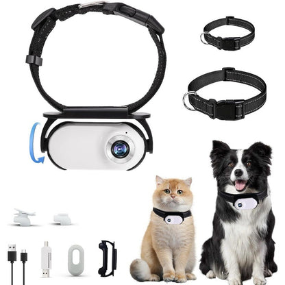 Câmera de Coleira para Animais de Estimação com Gravação de Vídeo Pequenas Câmeras de Ação Mini Câmera de Coleira Sem Fio para Cães Gatos Presente para Ambientes Internos e Externos