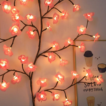 Cherry LED Tree Branch Lights for Wall Cherry Blossom Willow Vine Twig Decor Garland Christmas Decorations Indoor Home Wall Door