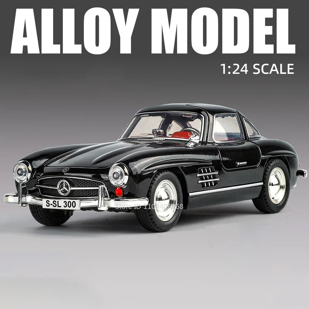 1:24 GTR F1 Safety 300SL Carro Esportivo Modelo Brinquedo Liga Fundido Som Luz Amortecedor Modelos De Veículos Em Miniatura Coleção Presente