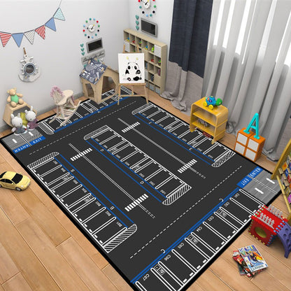 Creative Cartoon Car Track Living Room Rugs Children's Bedroom Bedside Floor Carpet Sofa Coffee Table Rug Puzzle Game Carpets