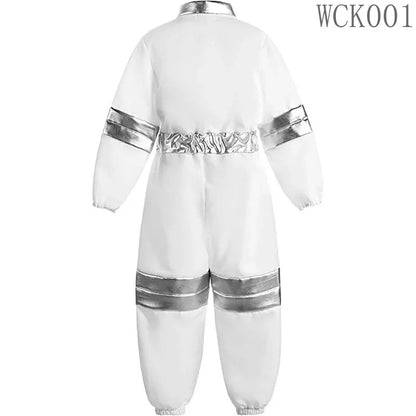Boy's Space Suits Astronaut Costume for Kids Cosplay Girl Space Performance Astronaut Spaceman Party Dress Up Hooded Gloves Suit