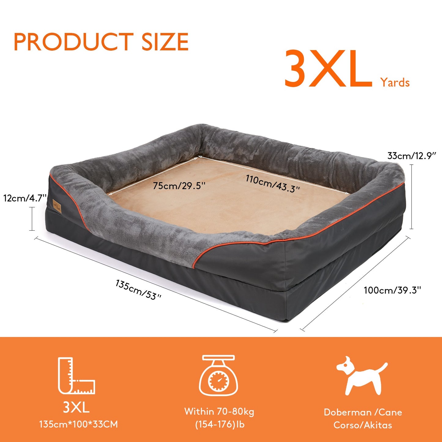 Cama Para Cachorro Grande Macia Confortável Antialérgica Quente de Lã Capa Removível Lavável Cama Para Animais de Estimação Impermeável