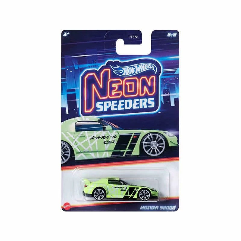 Hot Wheels Neon Speeders Series 8 Diecast Car Set 1/64 Scale Models Mazda RX-7 Datsun 510 B C D HLH72 Collectible Toy Xmas Gifts