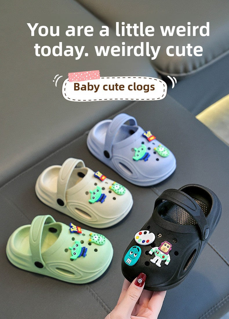 Children's Slippers New Home Girls Baby Indoor Non-slip Boys Cool Slippers Go Out Boys Hole Shoes