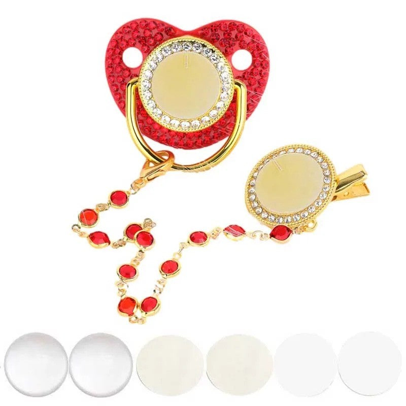 New Blank Baby Pacifier Clip Holder Set Personalized Newborn Dummy BPA Free Luxury Silicone Infant Teether Baby Soother