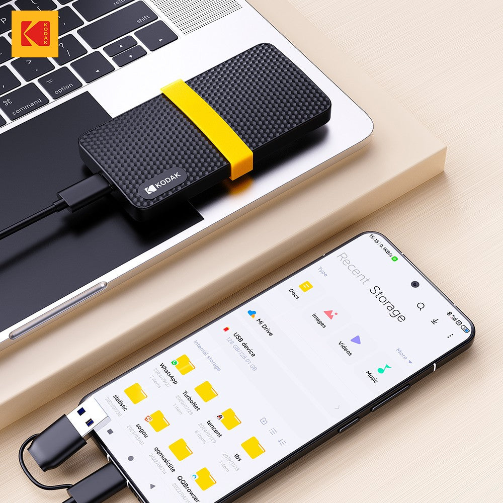 KODAK X200 External SSD Hard Drive HD Externo USB3.1 and Type- Mini Portable SSD 256B 512GB 1TB For Laptops Smartphone PS4 PC TV