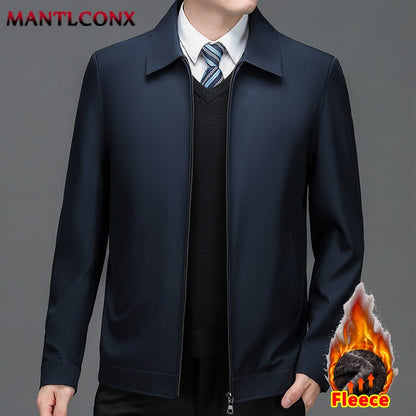 Thick Fleece Jacket Men Windproof Men's Winter Coat Blazer Autumn Winter Warm Men's Jacket Windbreak Casual Business Coat L-3XL