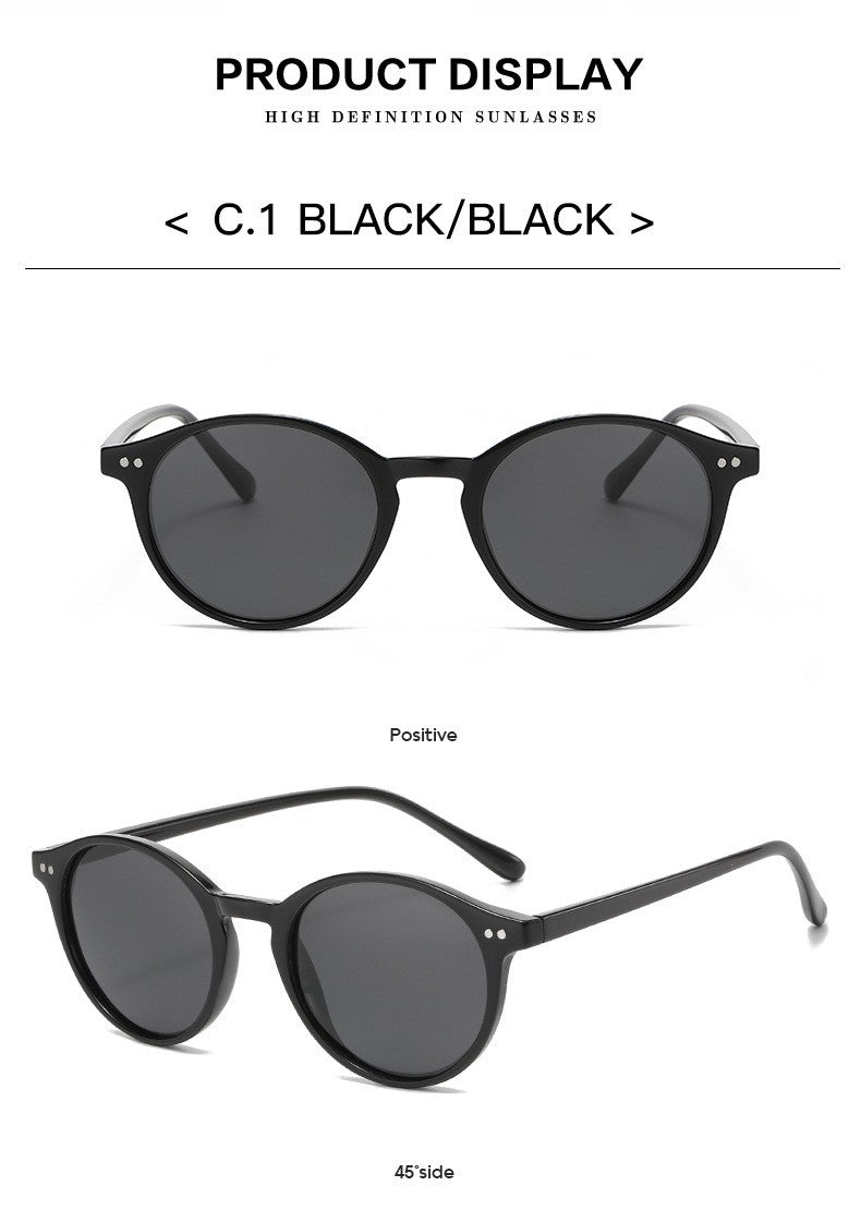 Óculos de Sol Polarizados Redondos Retrô Masculino Feminino Armação Clássica Leopardo Óculos de Sol Fashion Preto Dirigindo Masculino Feminino Goggles UV400